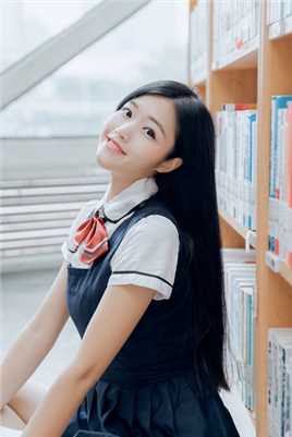 特别专辑大学校花JK制服图书馆内甜美风写真摄影图片图片